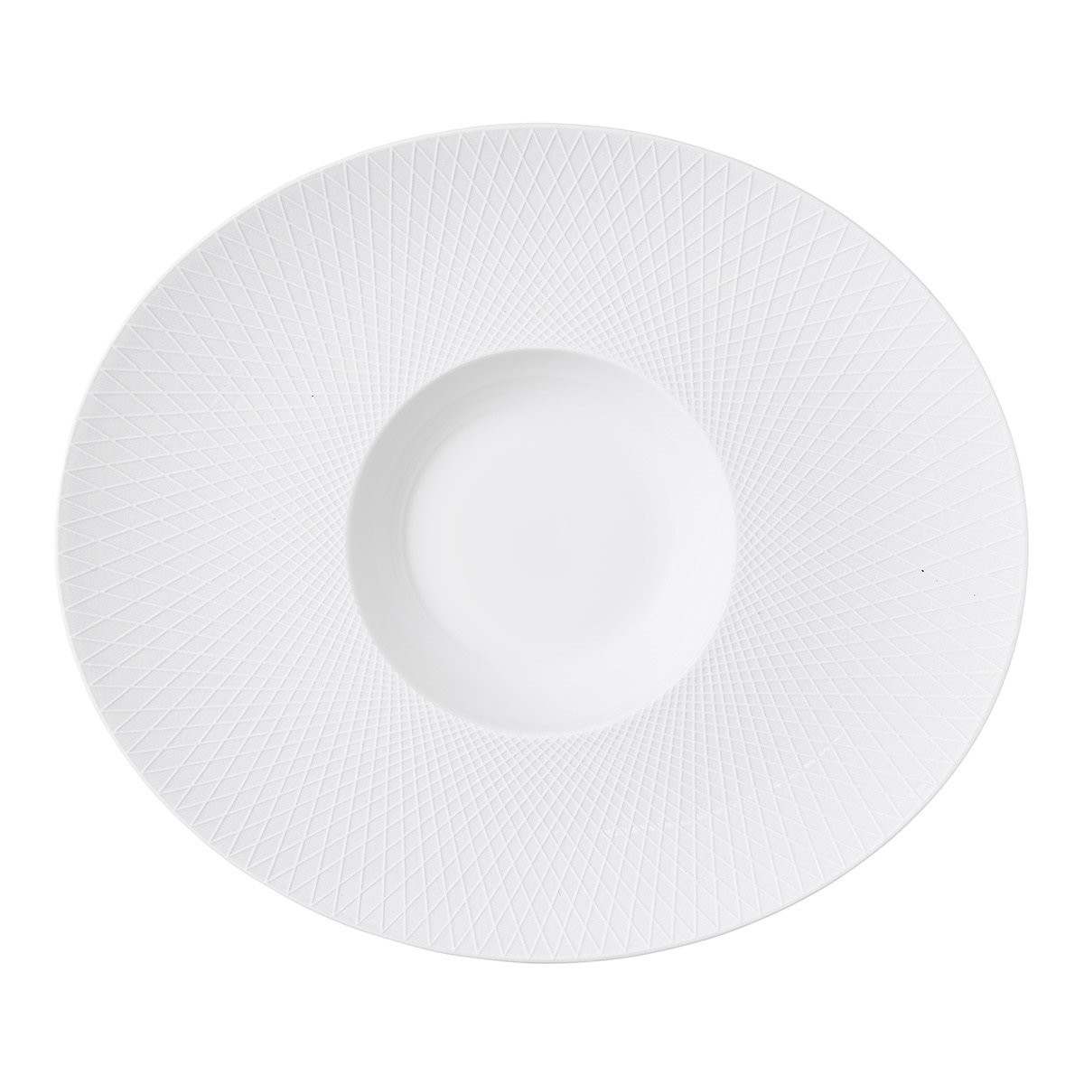 Degrenne Collection Graphique Blanc Classique White Oval Gourmet Plate 30x26 cm